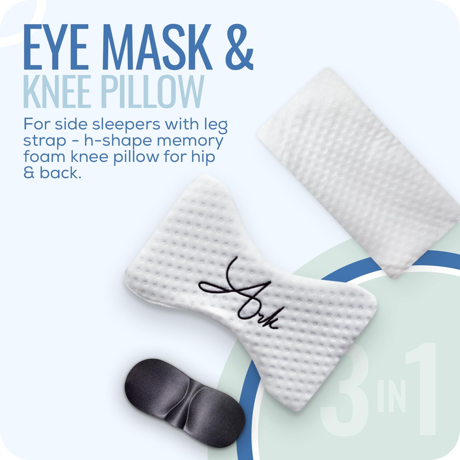 Almohada de Rodilla y Antifaz para Dormir de Lado Ark con - Imagen 3