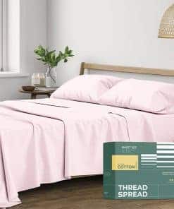 Juego de sábanas 100% algodón orgánico -Rosa