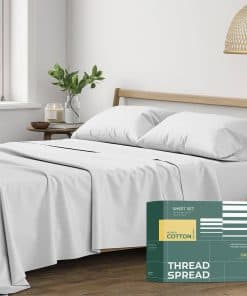 Juego de Sábanas 100% Algodón Orgánico -Gris Claro