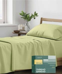 Juego de sábanas 100% algodón orgánico Tamaño -Verde Salvia