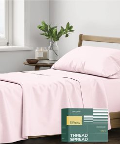 Juego de Sábanas 100% Algodón Orgánico Tamaño -Rosa