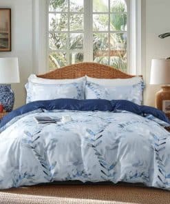 Juego de Funda Nórdica OAITE - Patrón de Hojas Grises,