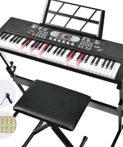 Teclado de Piano de 61 Teclas, Teclado Piano Eléctrico con