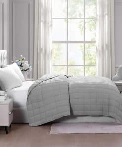 Manta Acolchada Casa Platino Tamaño Completo - Pre-Lavada -