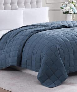 Casa Platino Cobija Acolchada Tamaño Completo - Pre Lavada