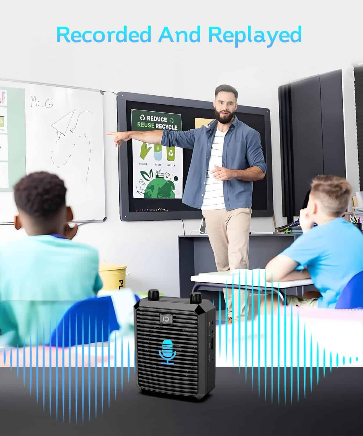 Amplificador de Voz SHIDU para Profesores con Micrófono - Imagen 4