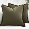 Conjunto de 2 Fundas de Cojín Decorativas -Verde Oliva