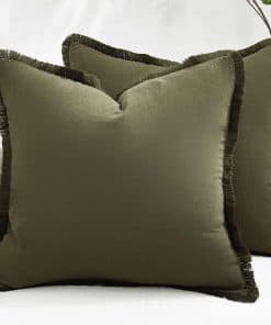 Conjunto de 2 Fundas de Cojín Decorativas -Verde Oliva