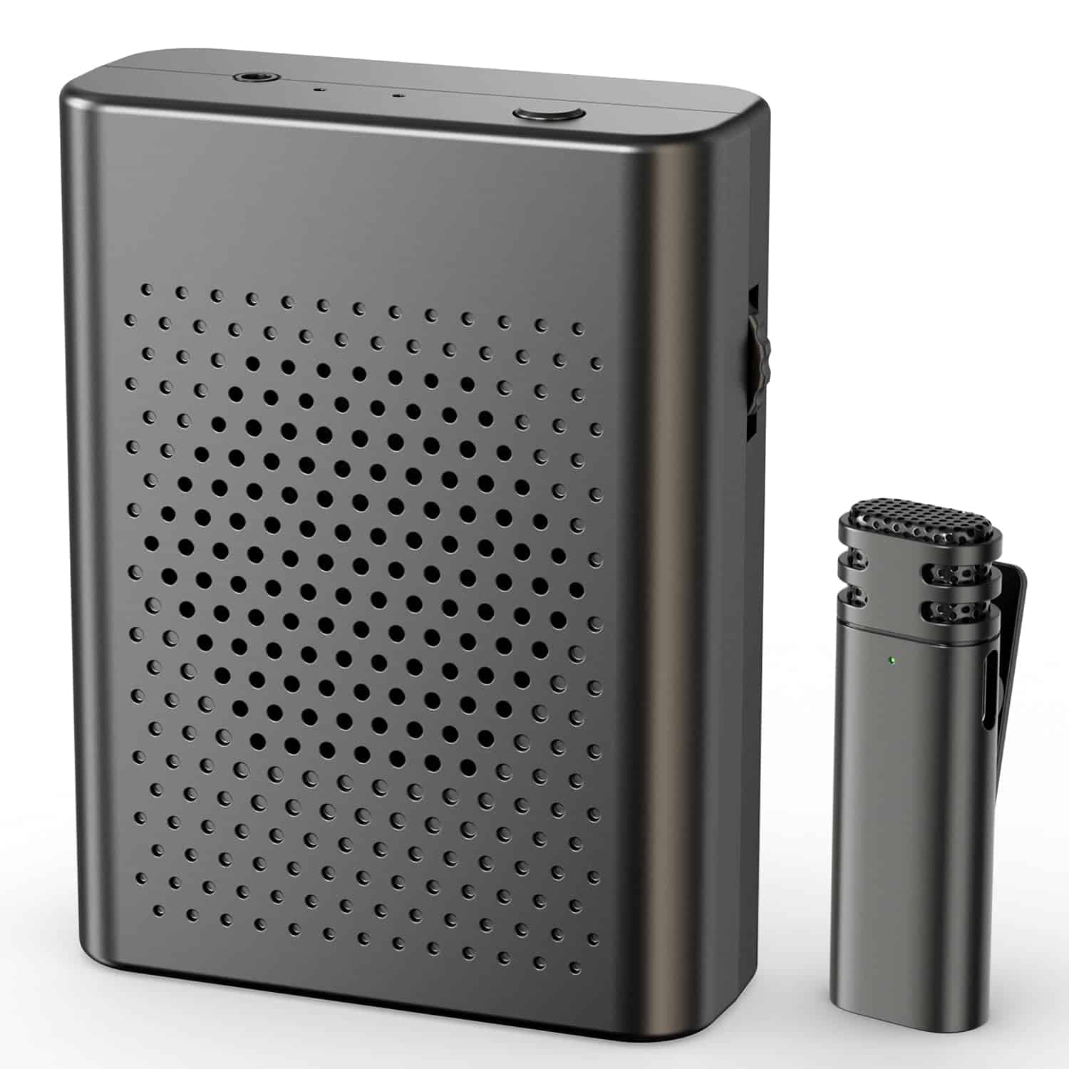 Amplificador de voz inalámbrico con micrófono de solapa