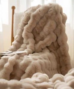 Manta de Piel Sintética con Diseño de Burbujas - Cálida y