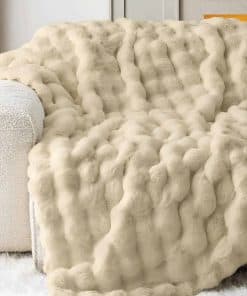 Manta de Felpa con Diseño de Burbujas - Cálida y Suave