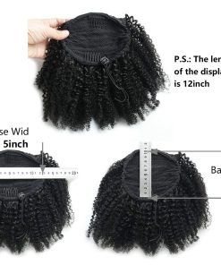 Ponytail Clip Afro Kinky Curly Pelo Humano Virgen Remy