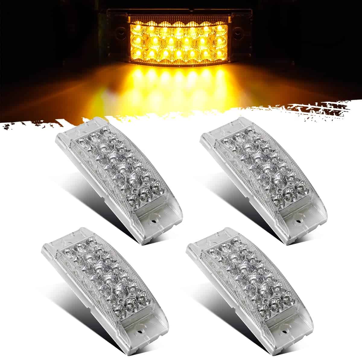 Partsam 4Pcs 6" Luces Marcadoras de LED Rectangulares para