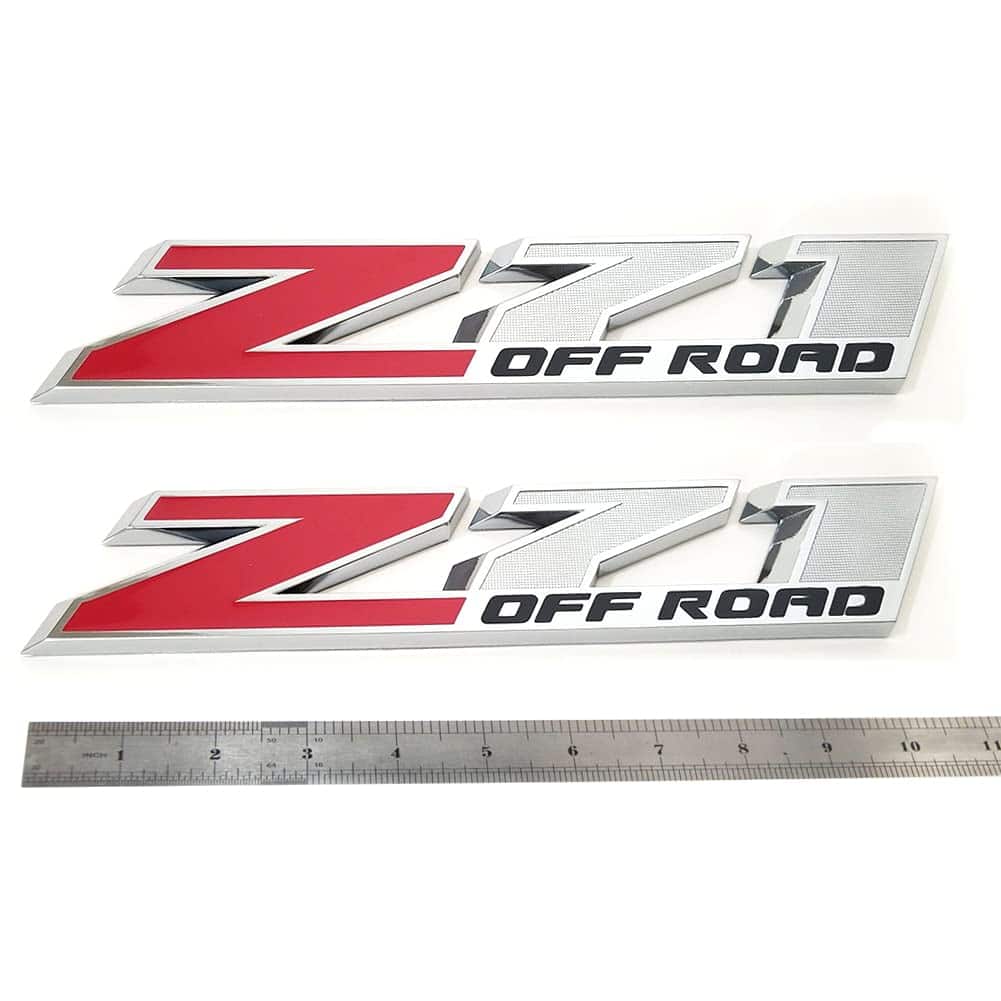 2pack OEM Emblemas Z71 Off Road de 10 -Cromo con rojo