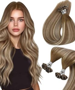 Extensiones de Cabello U Tip de Pelo Humano Balayage Rubio