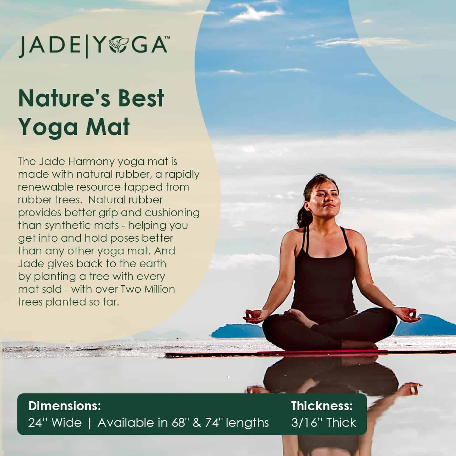 Tapete de Yoga JadeYoga Harmony - Tapete -Negro - Imagen 5