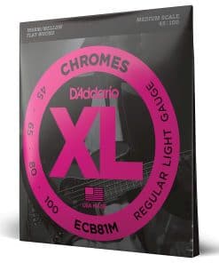Cuerdas de bajo D'Addario XL Chromes Flat Wound - ECB81M -