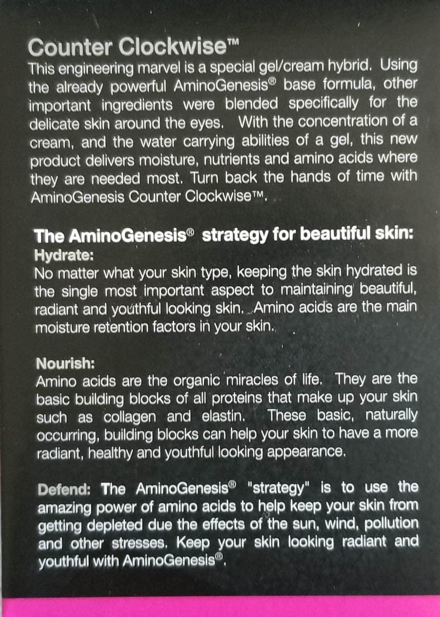 AminoGenesis Counter Clockwise 5 oz Crema para los Ojos, - Imagen 4