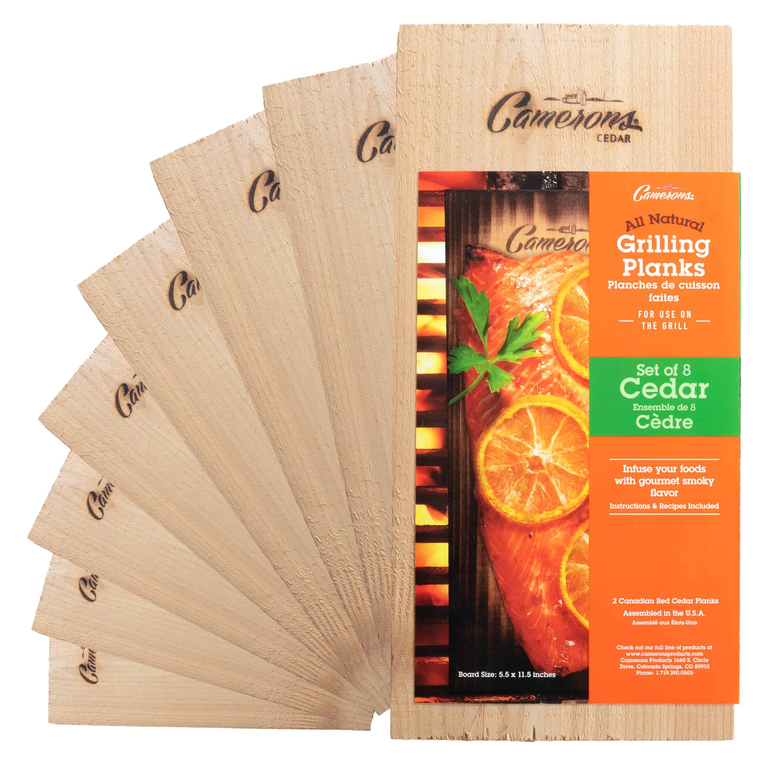 Tablillas de Cedro para Parrilla Camerons - Paquete de 8