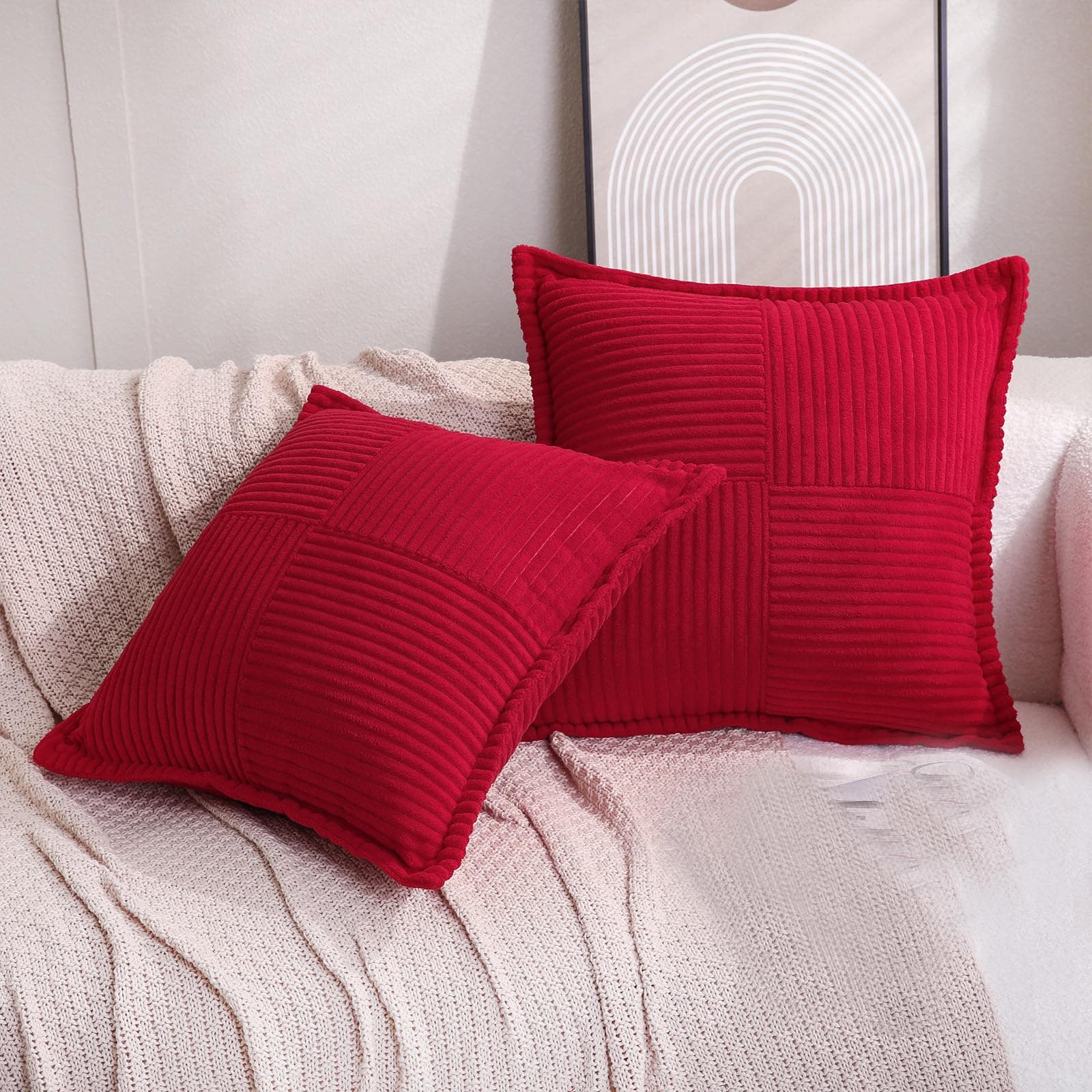 Fundas de Almohada de Tiro de Puncuntex de Pana Juego de 2