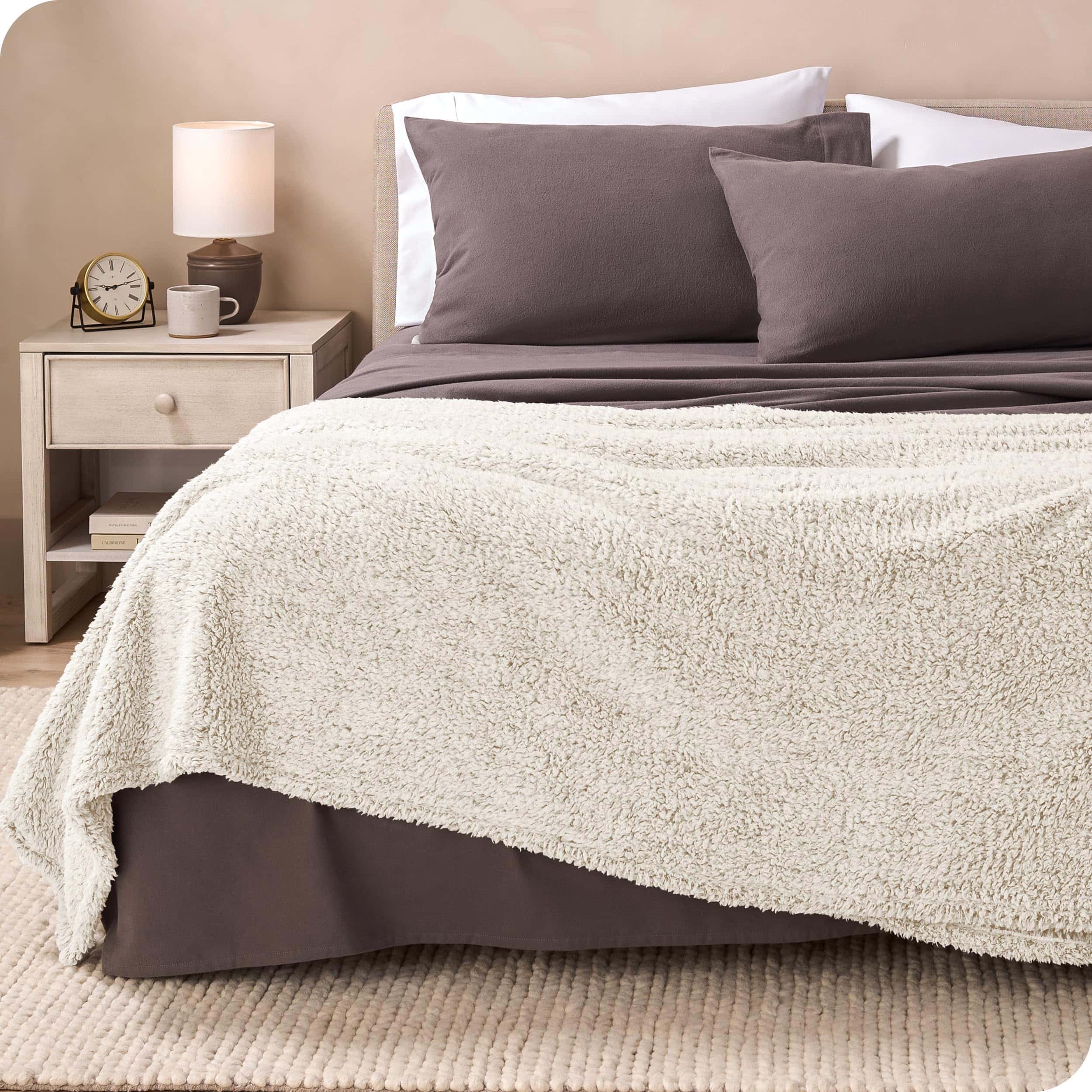 Manta de piel sintética Bare Home - Manta King -Ostra rayada - Imagen 3