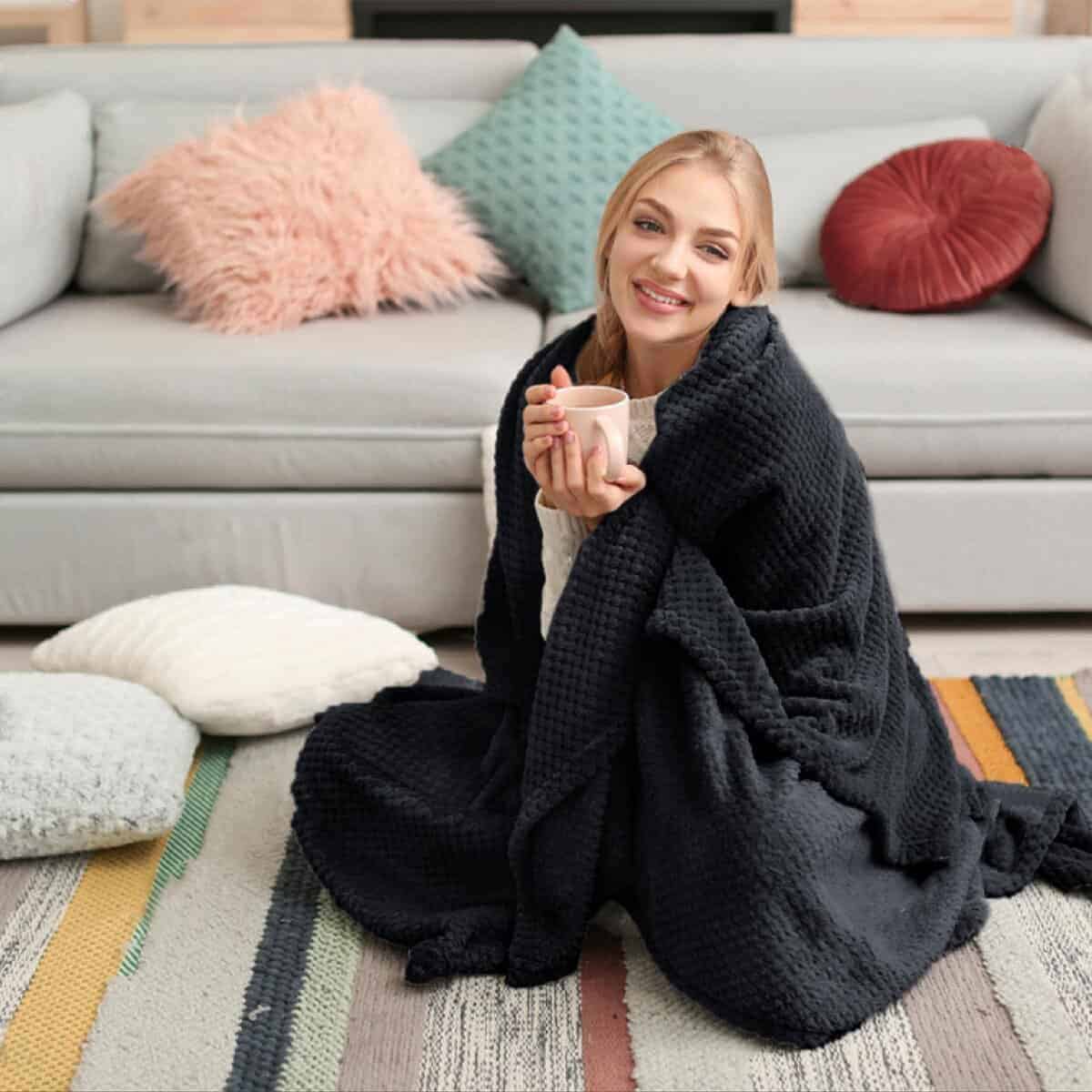 Conjunto de 4 Mantas de Felpa Flannel para Cama Sofá 3D con - Imagen 7