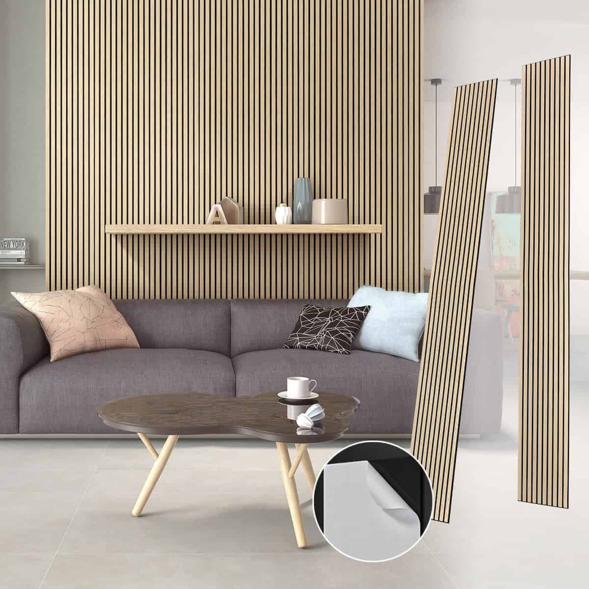 Paneles acústicos de pared de madera -Roble