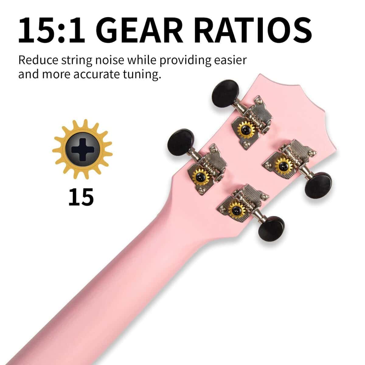 Ukulele Rosa AODSK Concert para Principiantes de 23 - Imagen 6