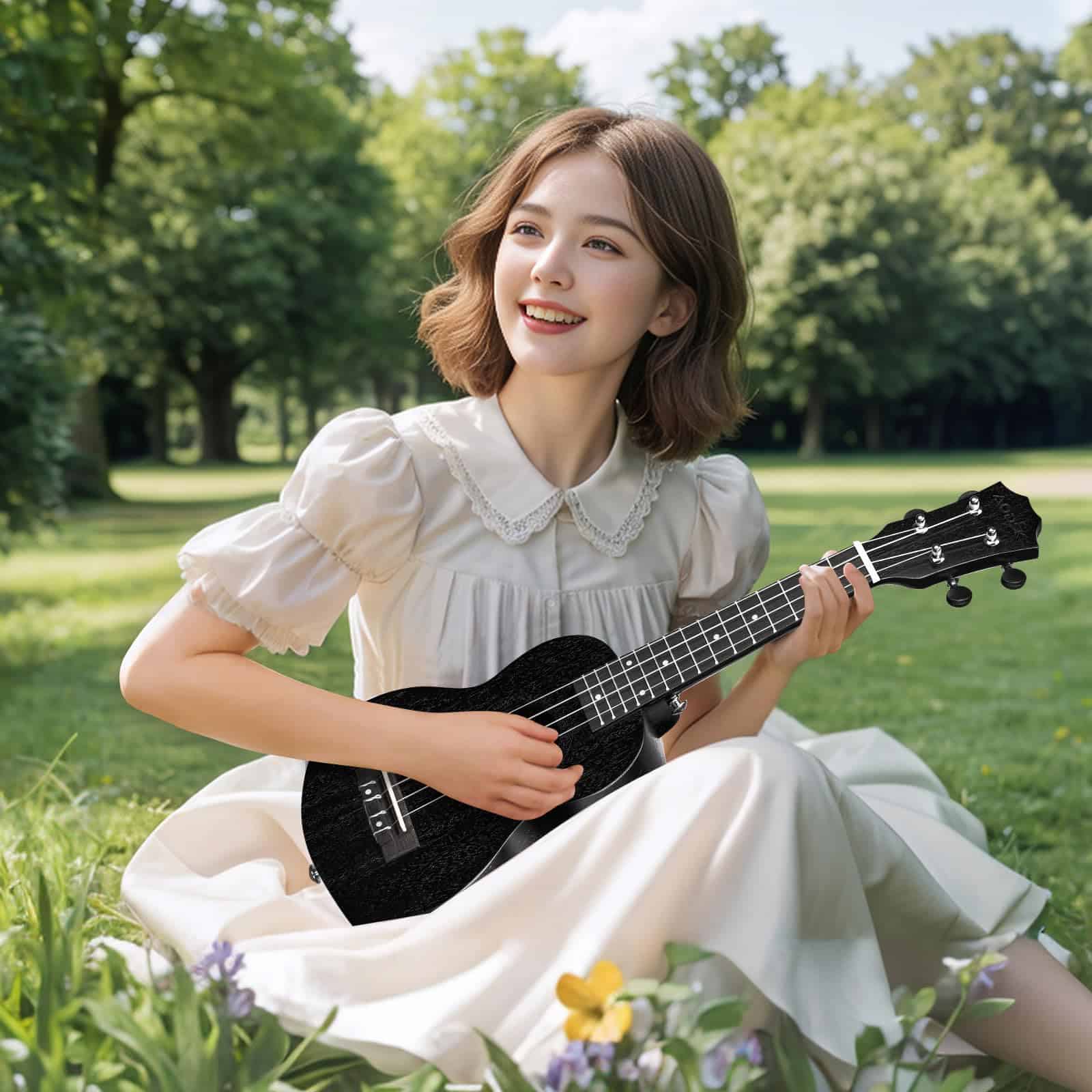 Ukulele Negro AODSK para Principiantes de 23 Pulgadas con - Imagen 7