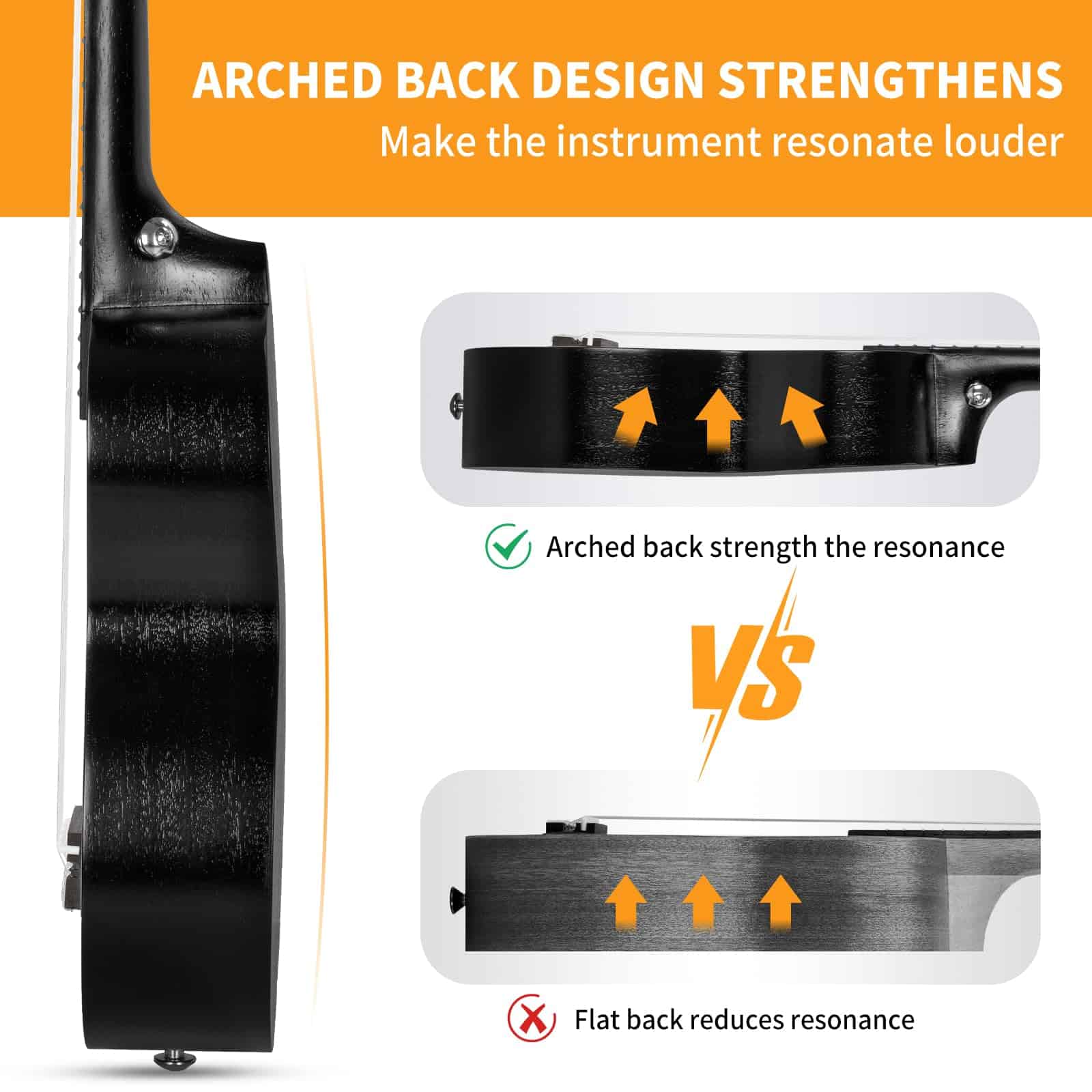 Ukulele Negro AODSK para Principiantes de 23 Pulgadas con - Imagen 6