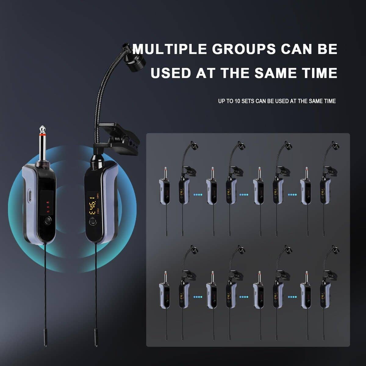 Micrófono inalámbrico UHF para instrumentos BOMGE, - Imagen 8