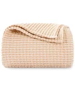 Manta de Algodón Tejida en Panal de Abeja EGOHOME, Suave y