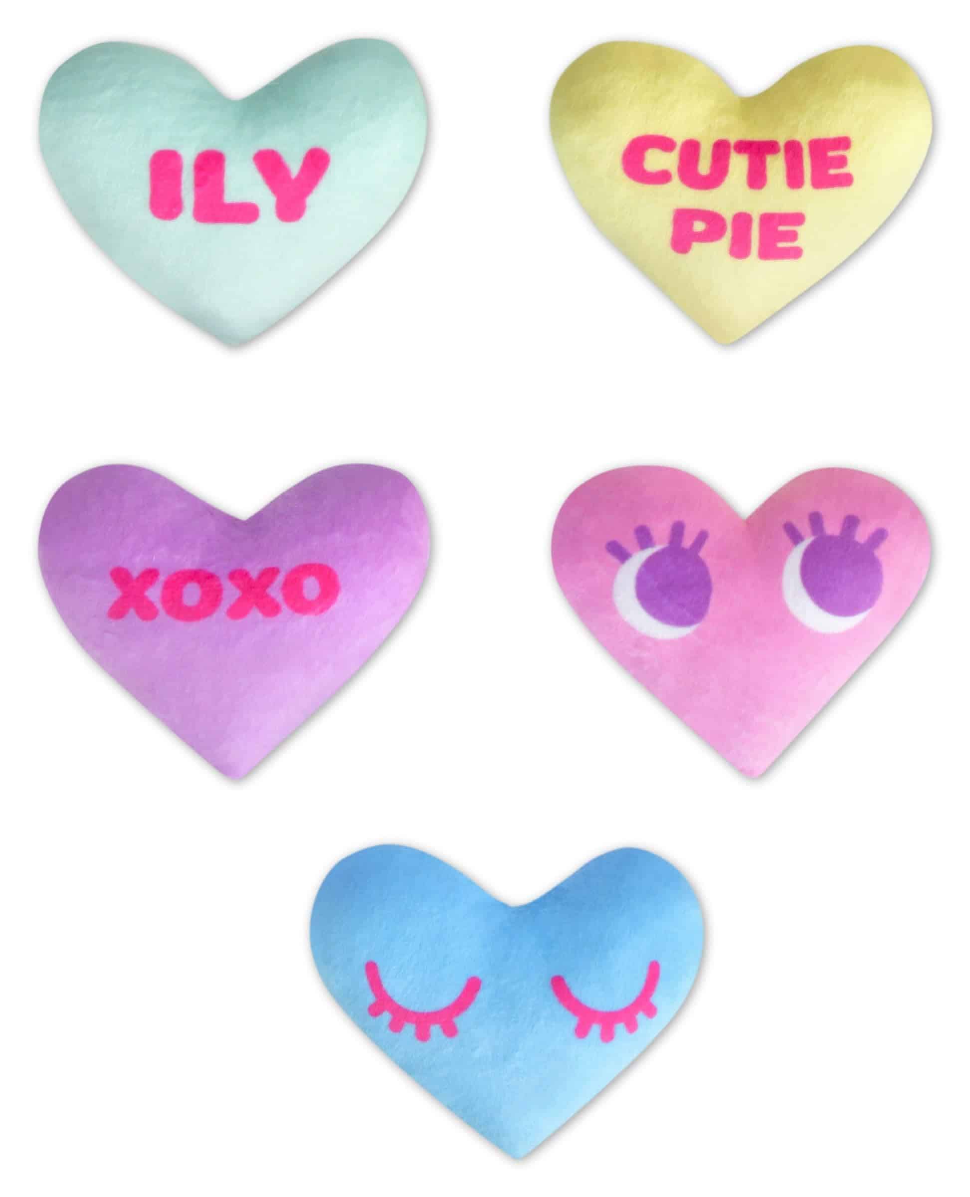 Almohada de Juego de Franela con Corazones de Caramelo con - Imagen 3