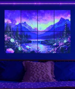 Tutmyrea 8 Pack Paneles Acústicos de Luz Negra, 48"X32"