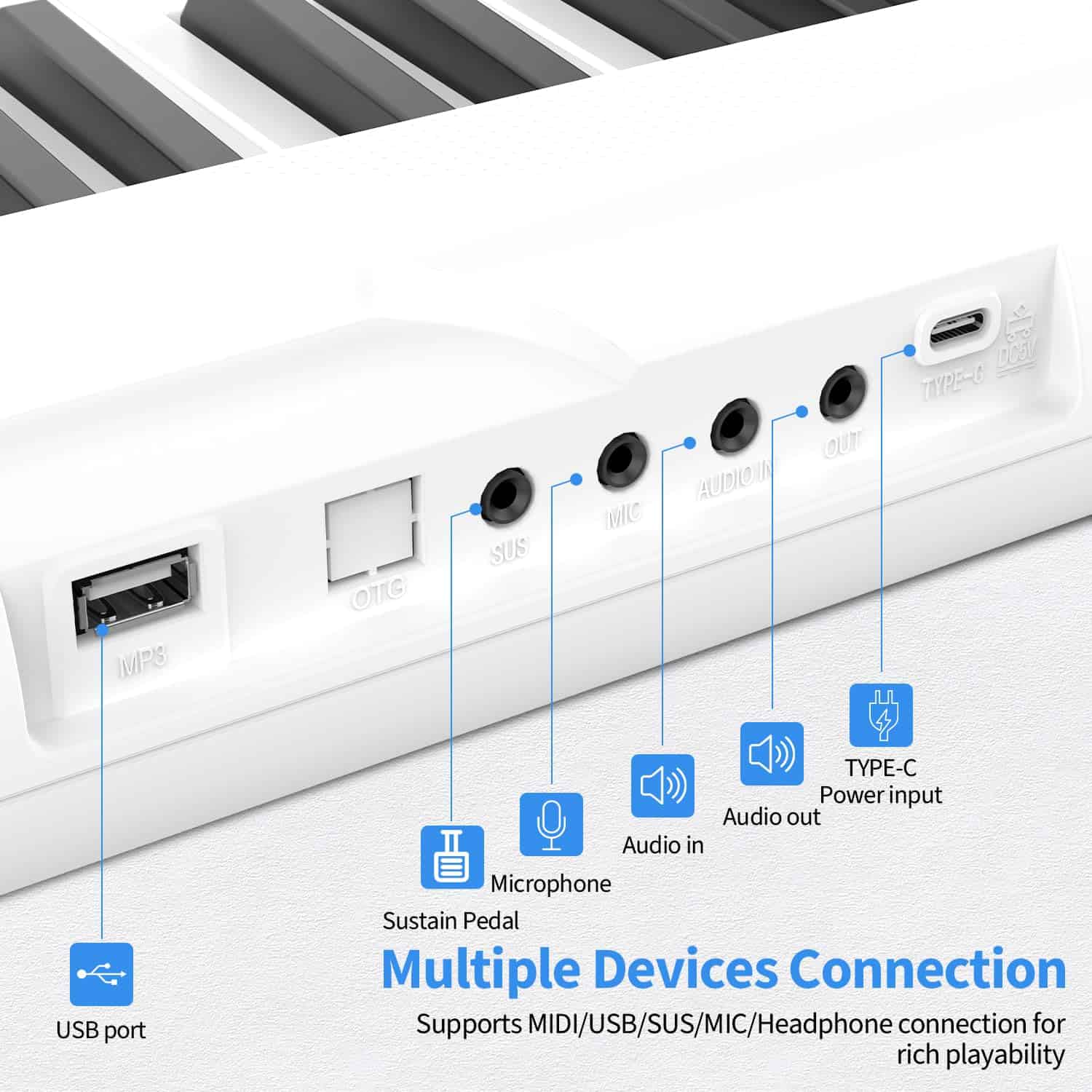 Teclado de Piano de 88 Teclas, Piano Digital Eléctrico con - Imagen 6