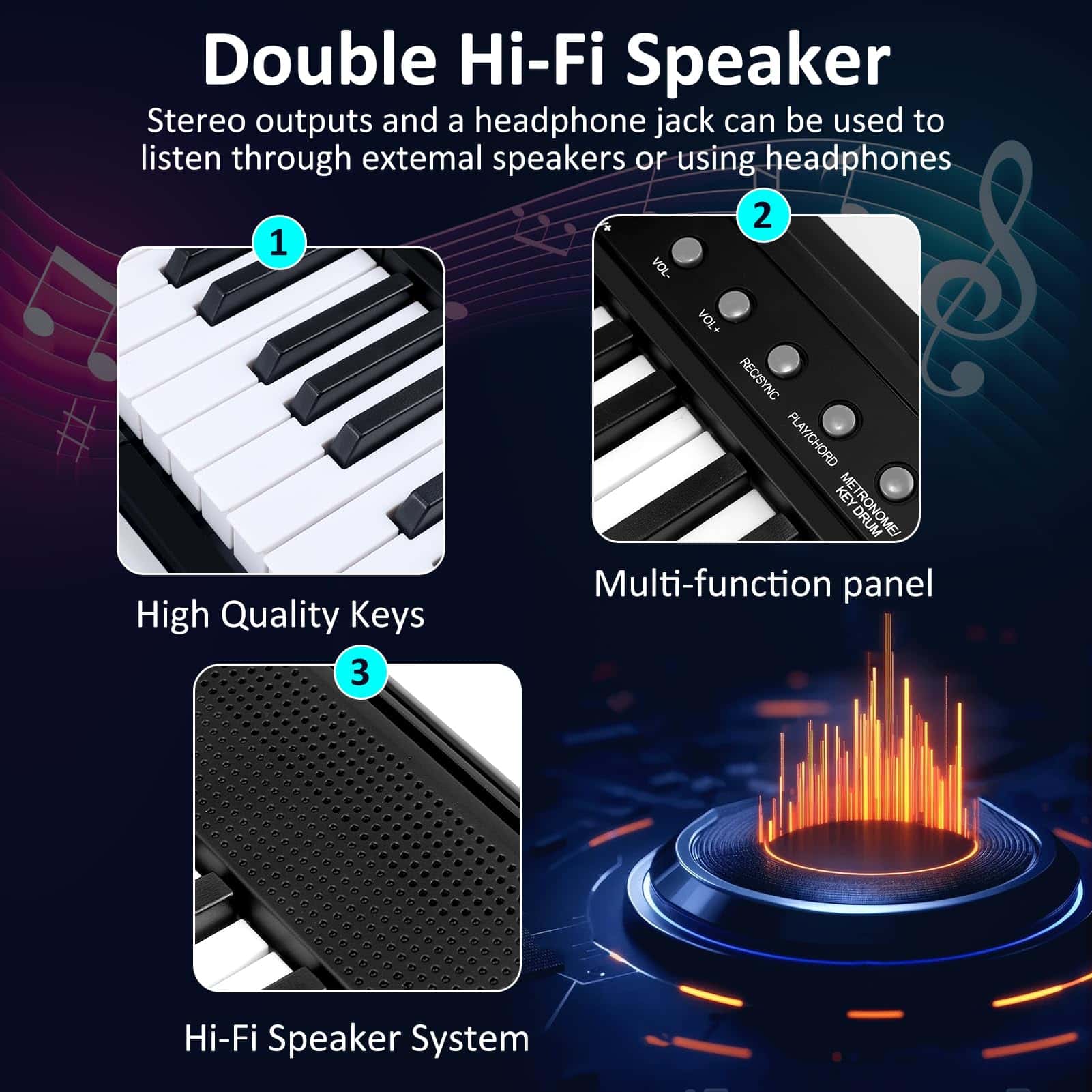 Piano Digital de 88 Teclas para -Negro - Imagen 5