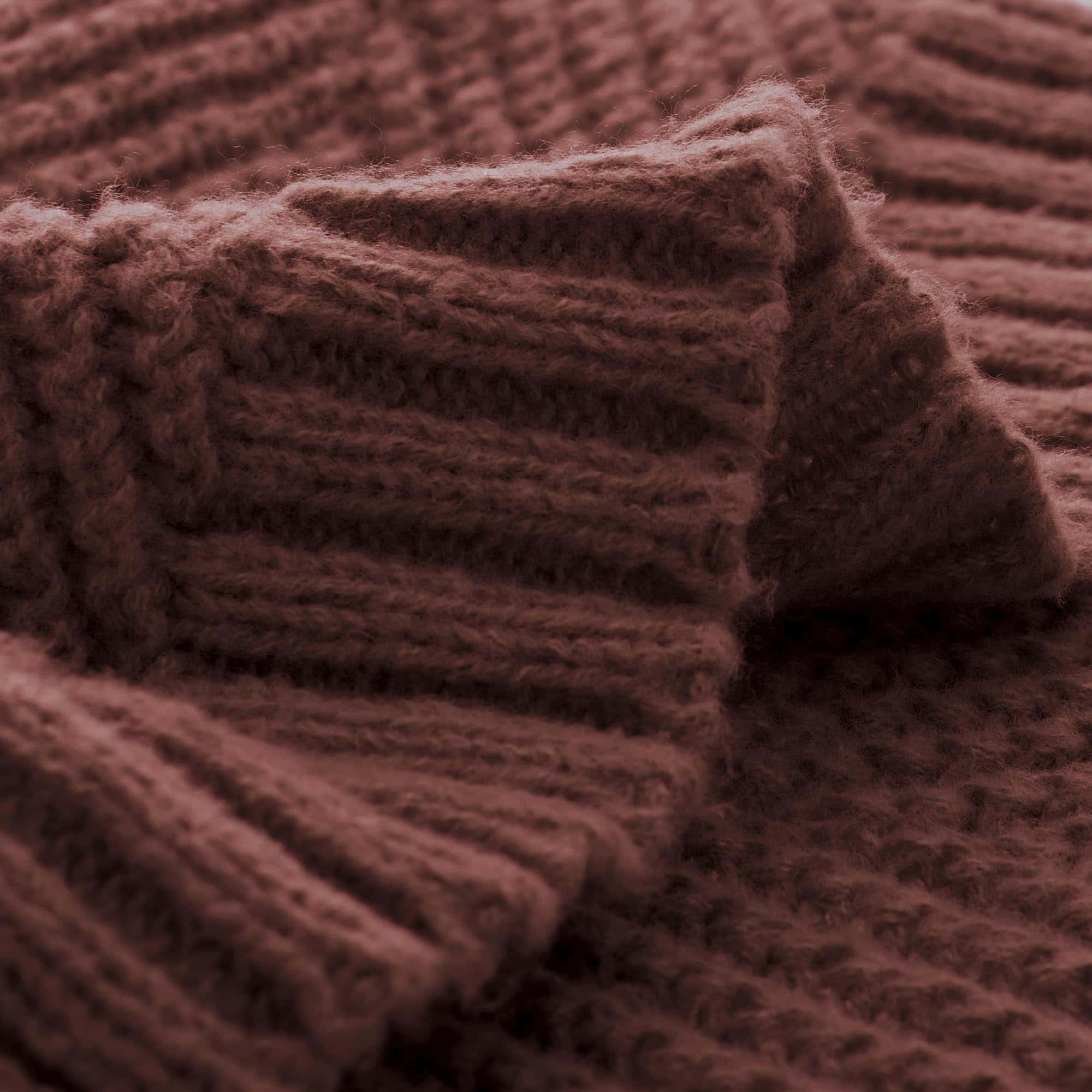 Manta de punto LONG CREATE 50"X60", Marrón Mantas de punto - Imagen 4