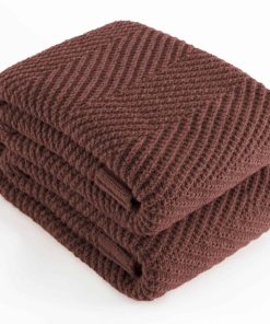 Manta de Punto Knitted Throw 60"X80", Marrón Mantas de