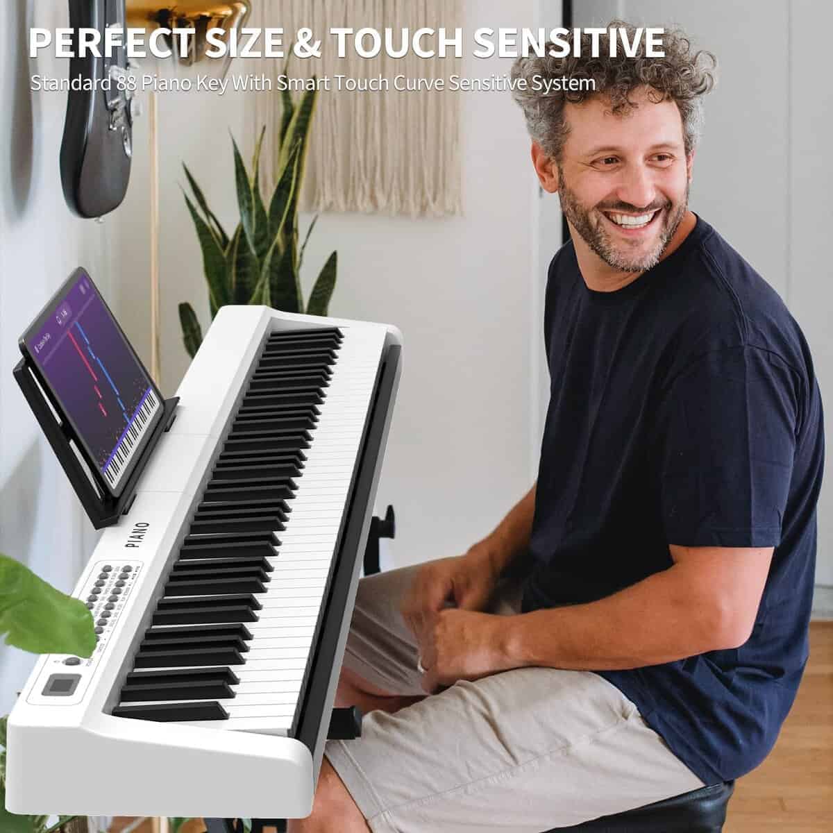 Piano Digital de 88 Teclas Tamaño Completo Semipesadas - Imagen 3