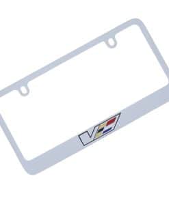 Porta placas de licencia de latón macizo cromado con logo