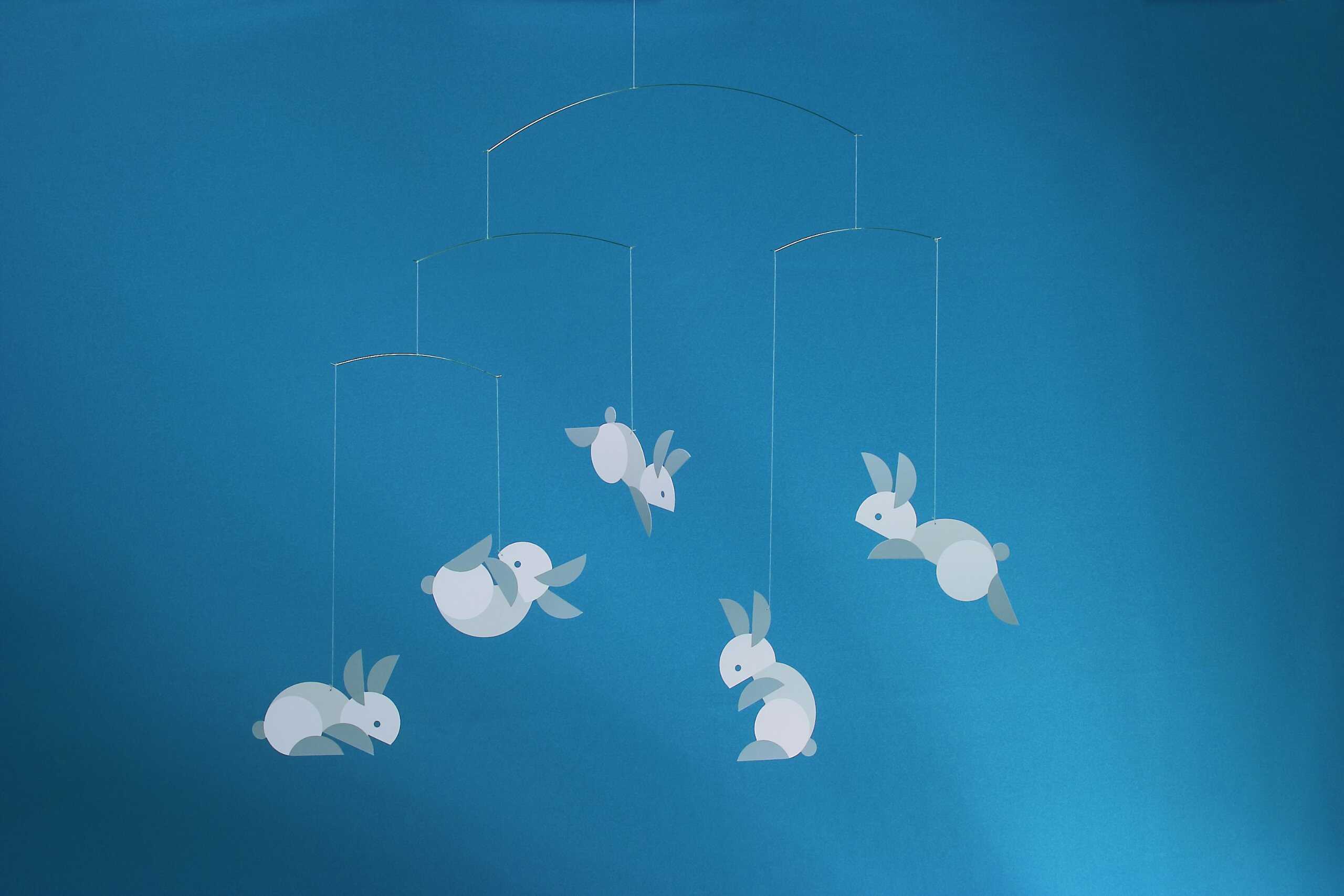 Móvil para Cuna Circular Conejitos - 21 Pulgadas - Alta - Imagen 3