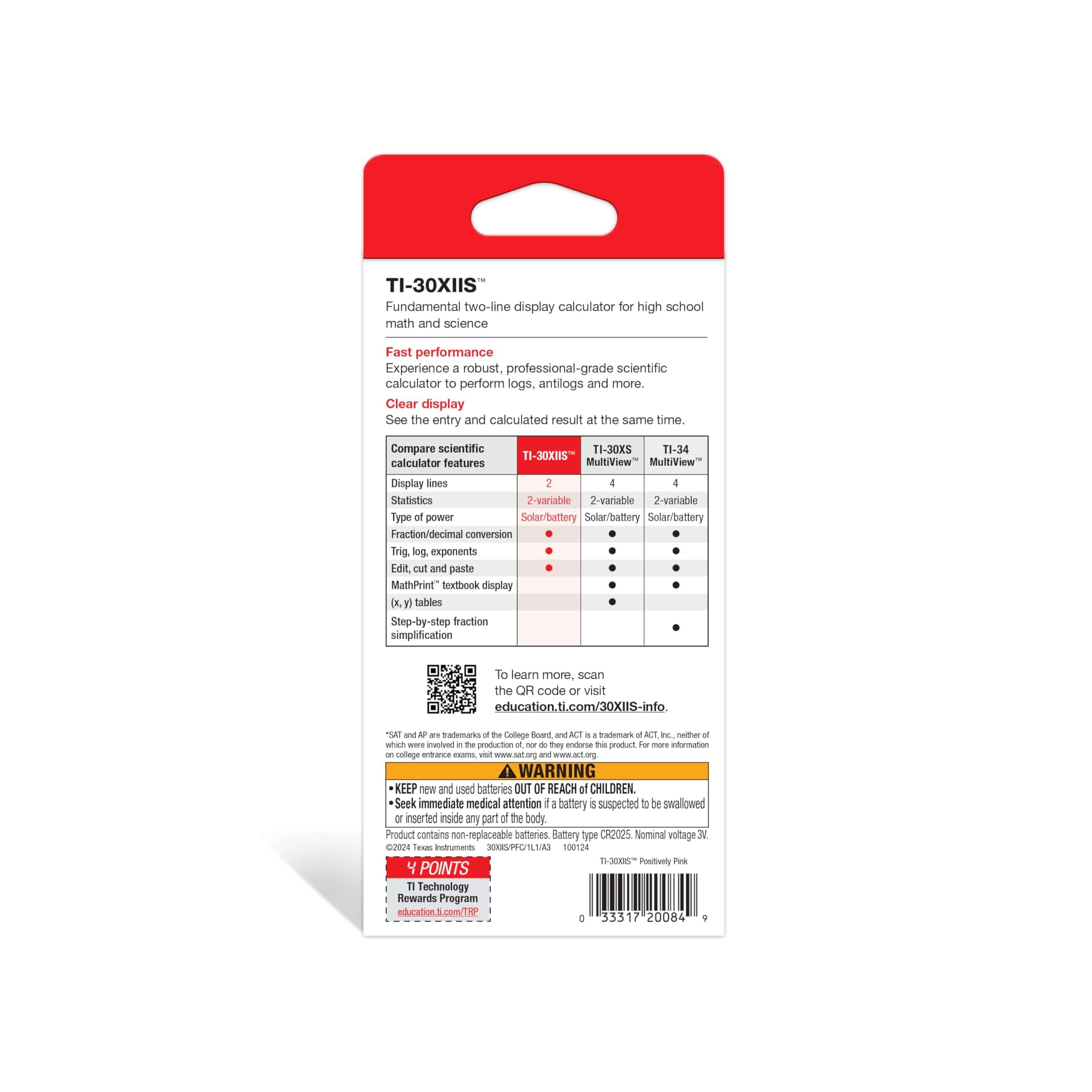 Calculadora Científica de 2 Líneas Texas -Rosa - Imagen 5