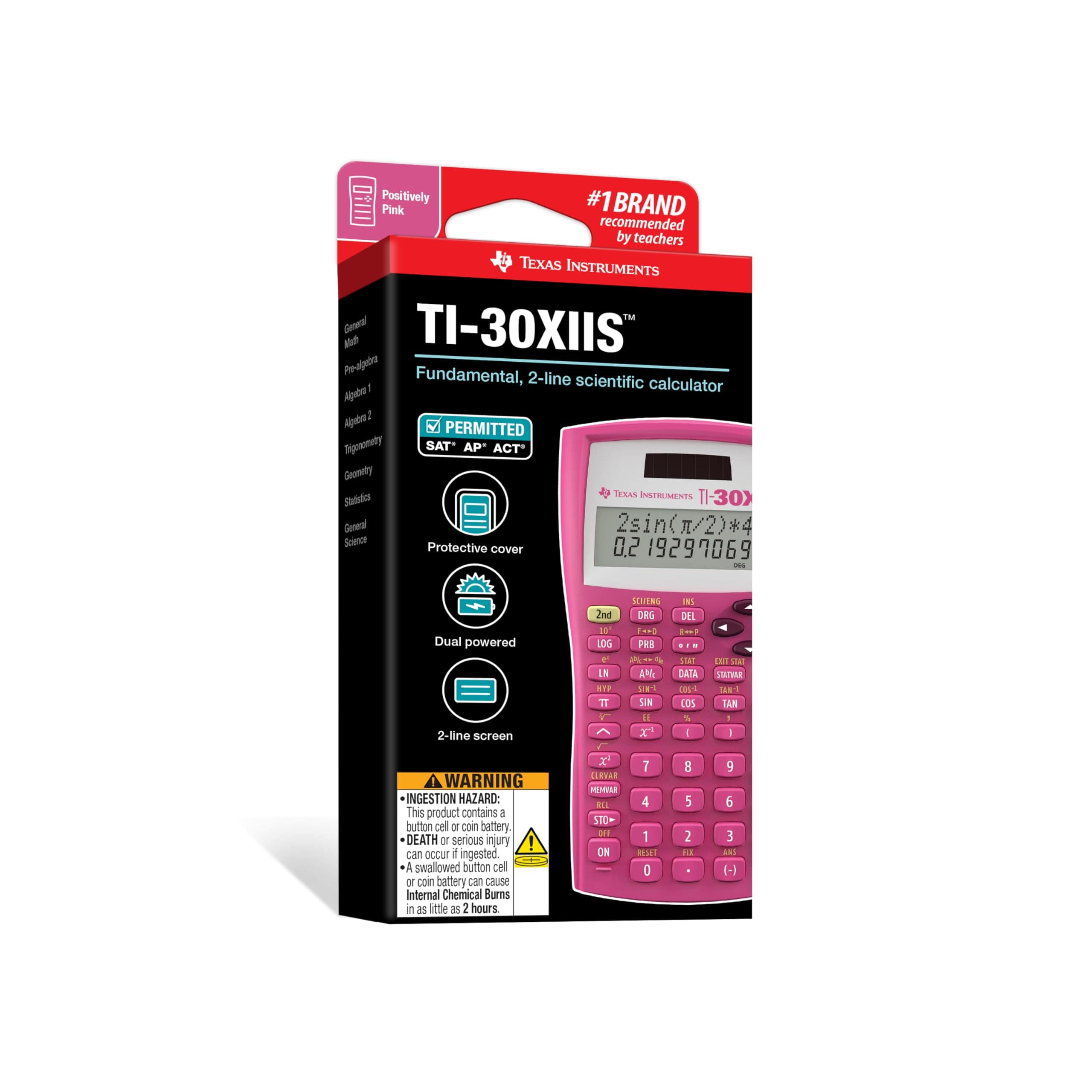 Calculadora Científica de 2 Líneas Texas -Rosa - Imagen 8