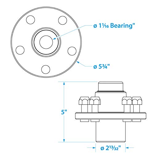Buje de rueda para remolque Seachoice, eje de 1.25 - Imagen 7