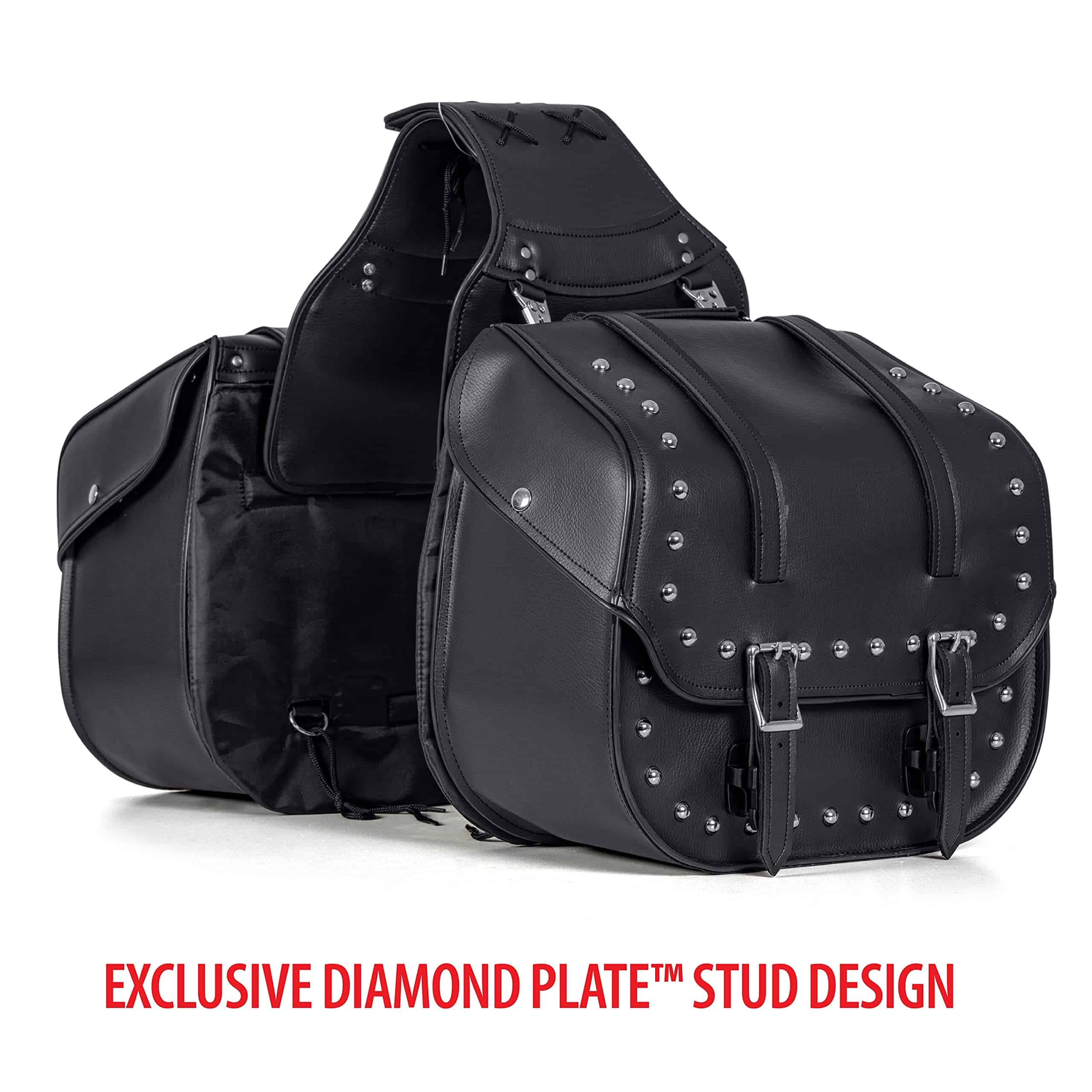 Conjunto de 2 alforjas para motocicleta Diamond Plate, - Imagen 6