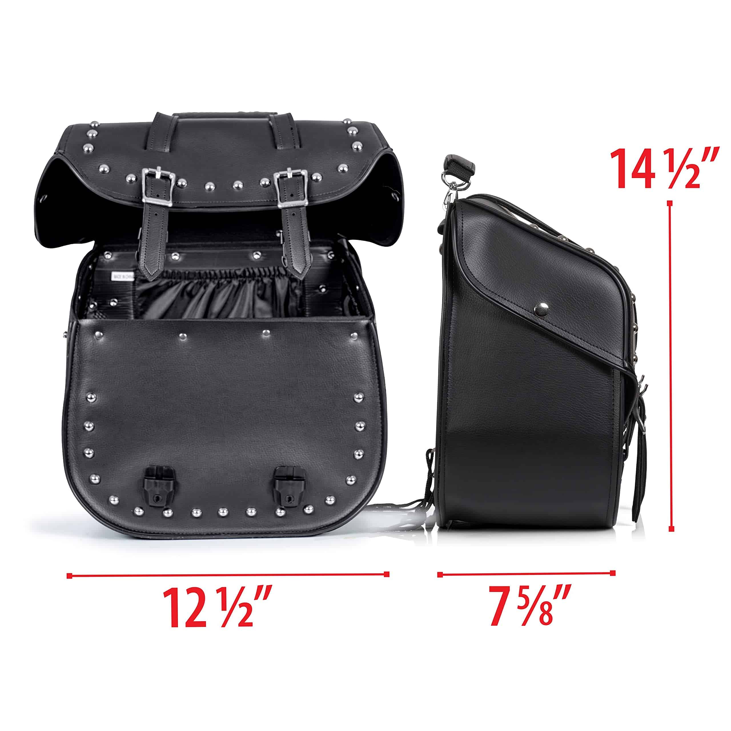 Conjunto de 2 alforjas para motocicleta Diamond Plate, - Imagen 3