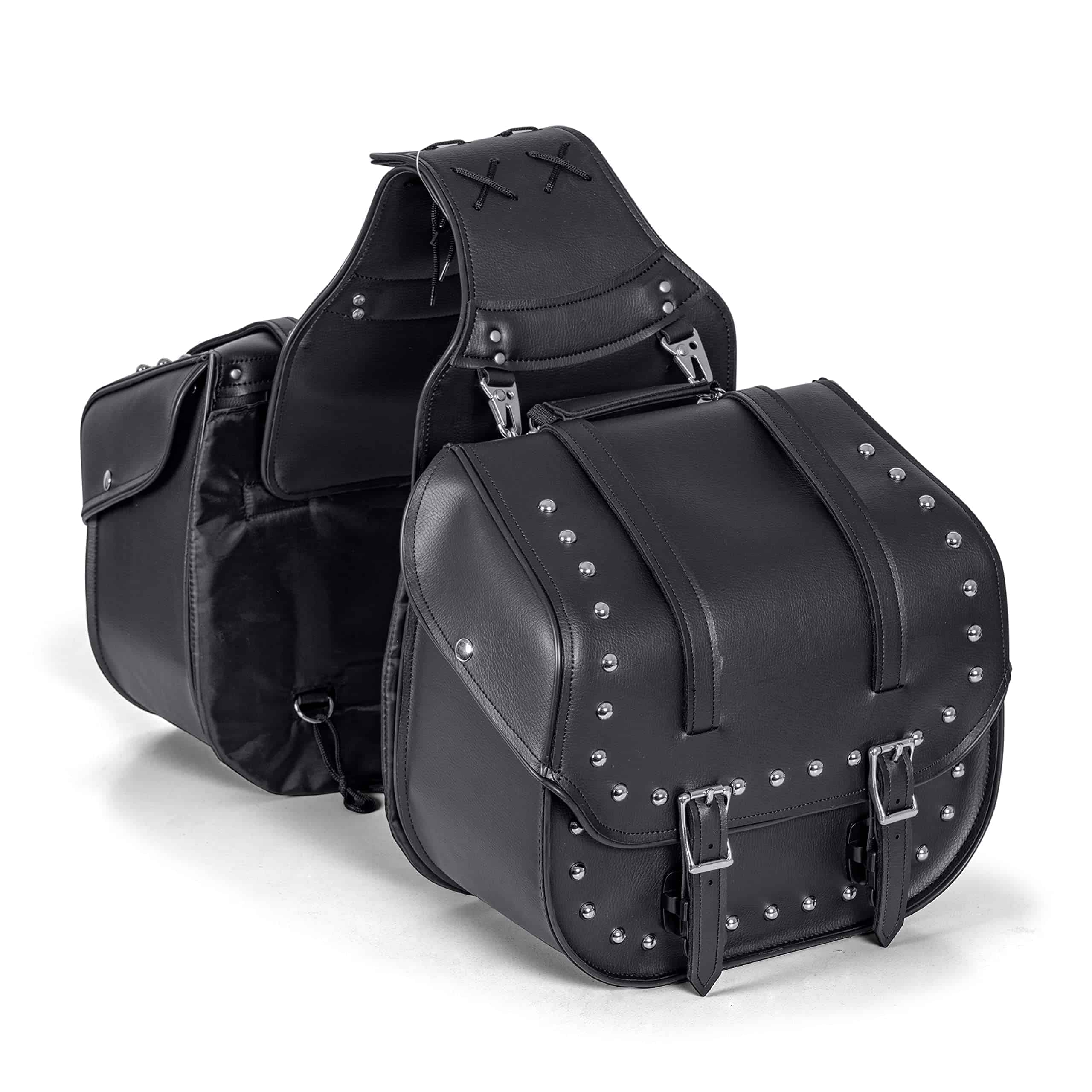 Conjunto de 2 alforjas para motocicleta Diamond Plate,