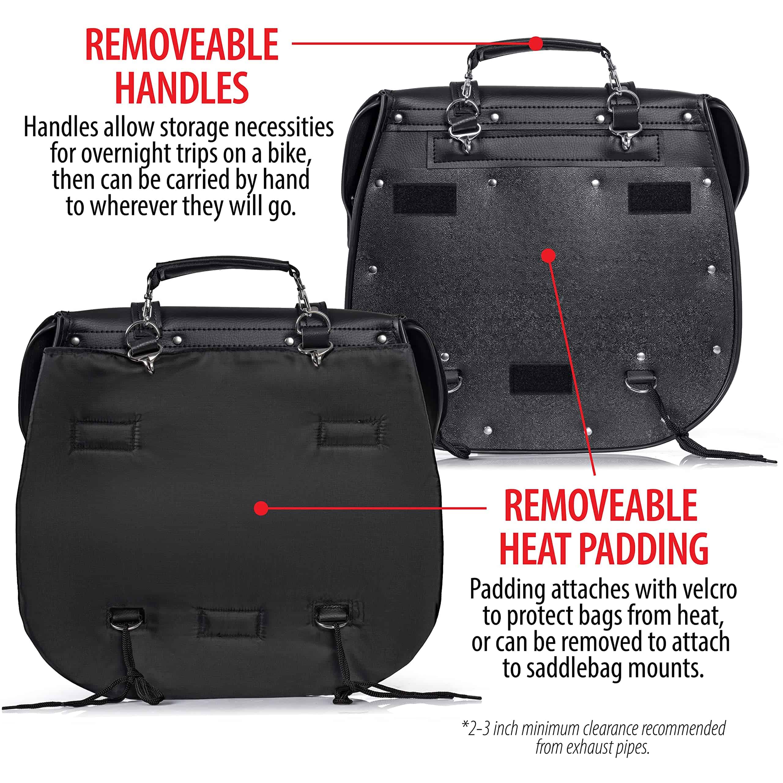 Conjunto de 2 alforjas para motocicleta Diamond Plate, - Imagen 4