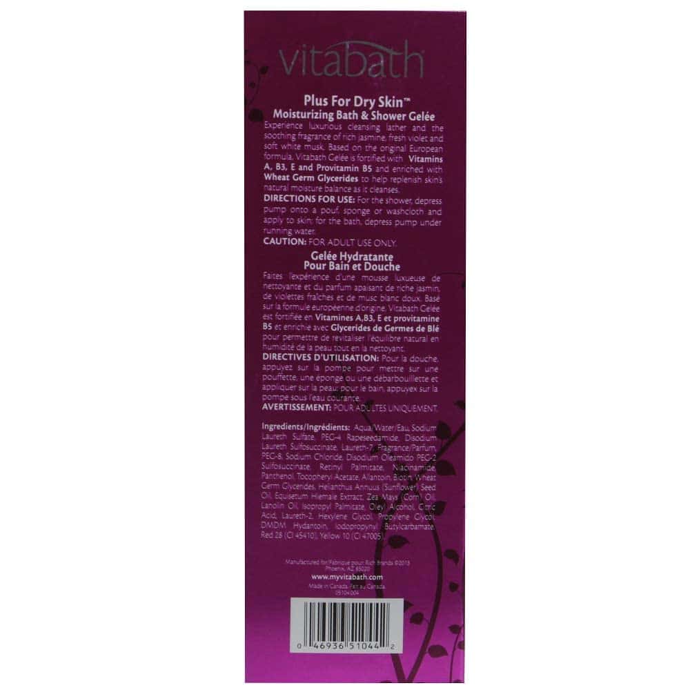 Vitabath Moisturizing Bath & Shower Gelee, Plus Dry Skin 32 - Imagen 4