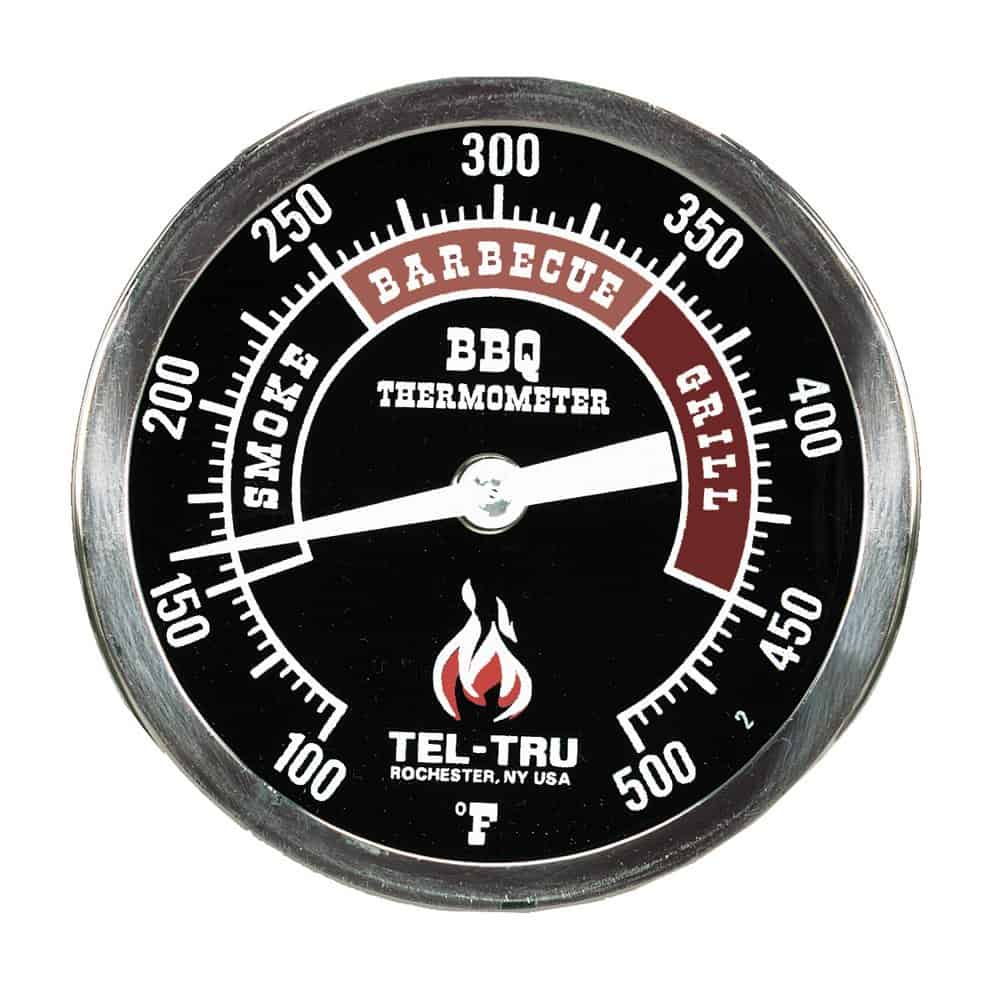 Termómetro para barbacoa Tel-Tru BQ300, dial negro de 3